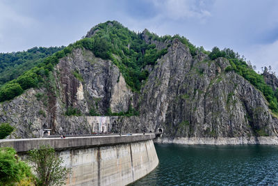 View from lake vidraru, an artificial lake in romania