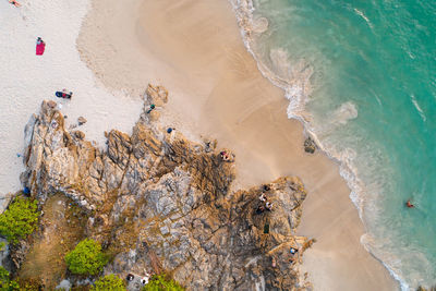 High angle view of beach