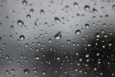 Full frame shot of wet glass window