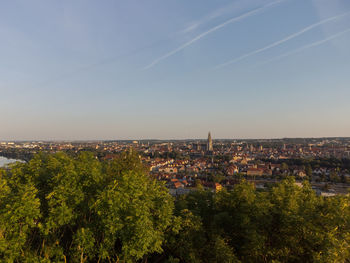 High angle view of townscape against sky