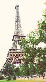Low angle view of eiffel tower