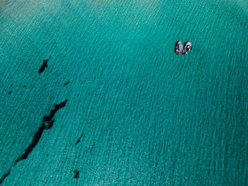 High angle view of swimming pool in sea