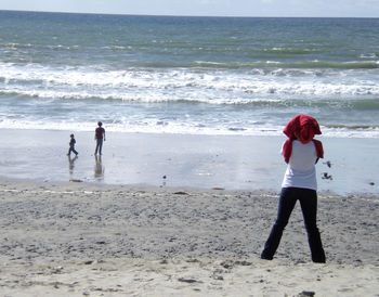 Family on beach