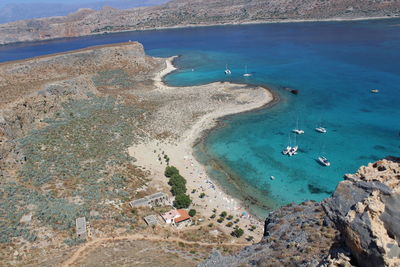 High angle view of beach