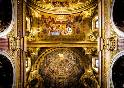 Low angle view of ornate ceiling