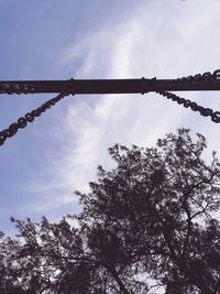 Low angle view of silhouette tree against sky