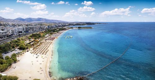 High angle view of sea against sky