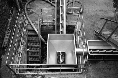 High angle view of staircase