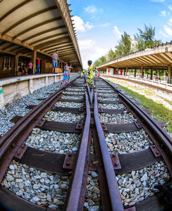 Railroad track at railroad station