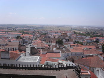 High angle view of townscape against sky