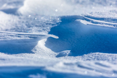 Aerial view of sea during winter