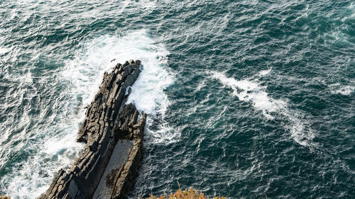 High angle view of sea