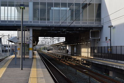 Train on railroad station platform