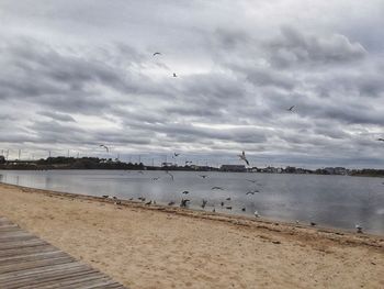 Scenic view of beach against sky