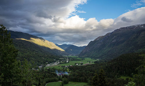 Scenic view of mountains against sky