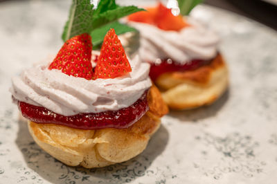 Close-up of dessert in plate