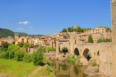 View of residential buildings at besalu