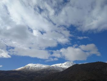 Low angle view of mountains against sky