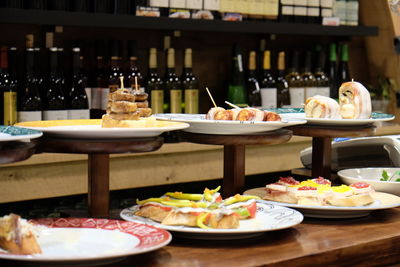 Food on table in restaurant