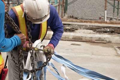 Man working at construction site