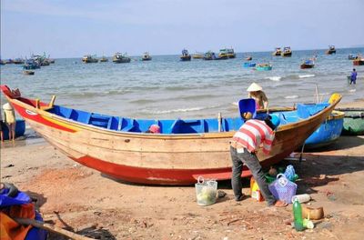 Boats in sea