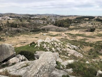 Scenic view of land against sky