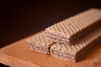Close-up of cake on cutting board