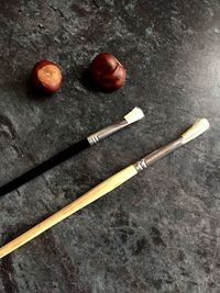 High angle view of food on table