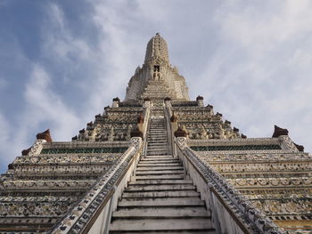 Low angle view of temple building against sky