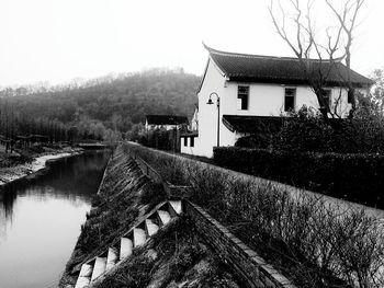 Houses with trees in foreground