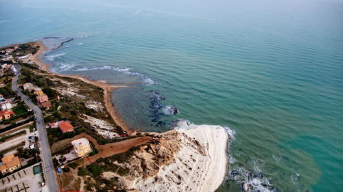 High angle view of beach