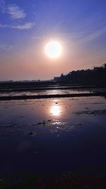 Scenic view of sunset over lake