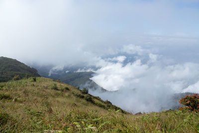 Scenic view of mountains against sky