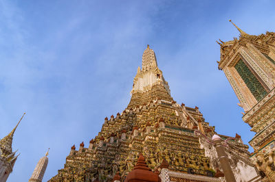 Low angle view of temple building against sky