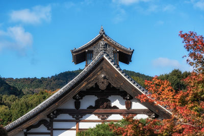 Low angle view of temple against sky