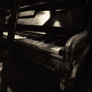 Close-up of piano keys