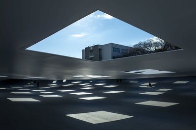 Light going through a building of the kanagawa institute of technology in japan.