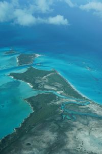 Aerial view of sea against sky