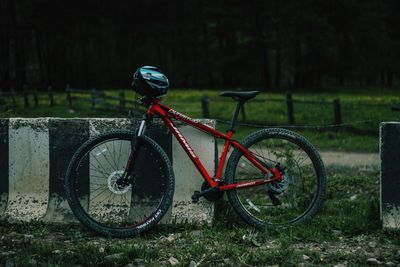 Bicycle on field