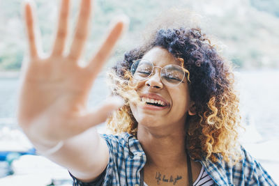 Portrait of smiling young woman