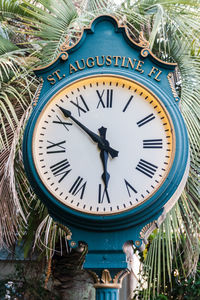 Close-up of blue clock