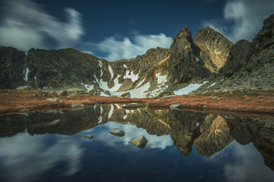 Moody landscape from carpathian mountains, romania.