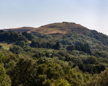 Scenic view of mountains against clear sky