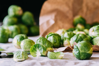 Close-up of vegetables on table