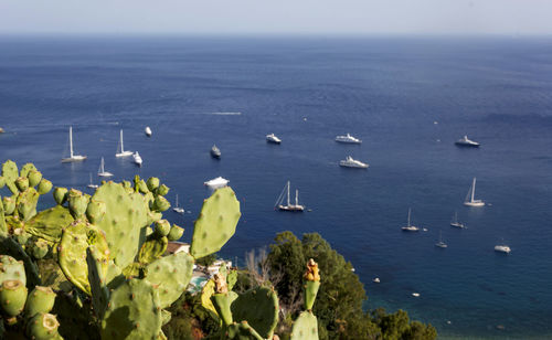 High angle view of sea against sky