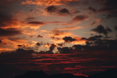 Scenic view of dramatic sky during sunset