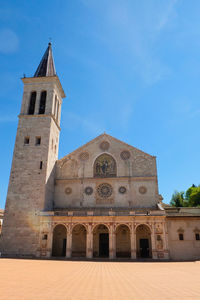 Low angle view of historic building against sky