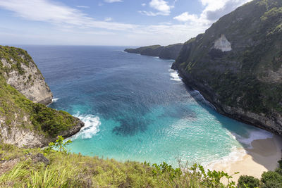 High angle view of sea against sky