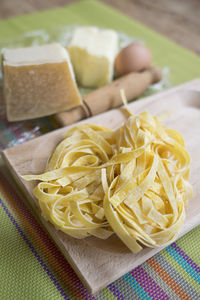 Close-up of food on table