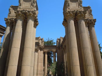 Low angle view of temple against clear sky